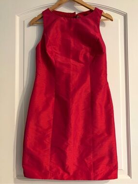 ALFRED SUNG Vibrant Shimmering Red Sleeveless Sheath Dress Size 6